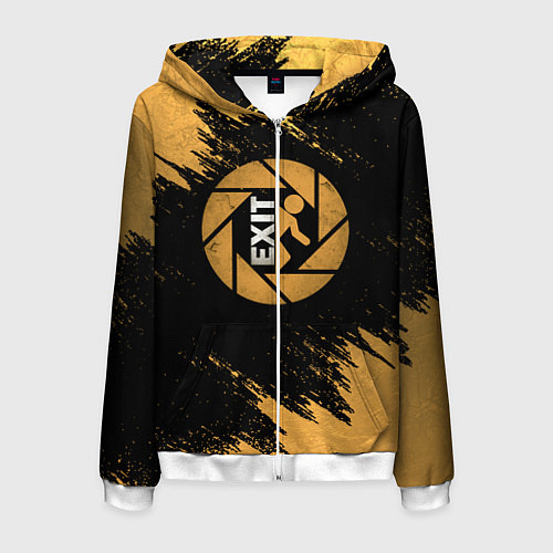 Мужская толстовка на молнии PORTAL / 3D-Белый – фото 1