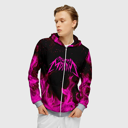 Мужская толстовка на молнии ПОШЛАЯ МОЛЛИ / 3D-Меланж – фото 3