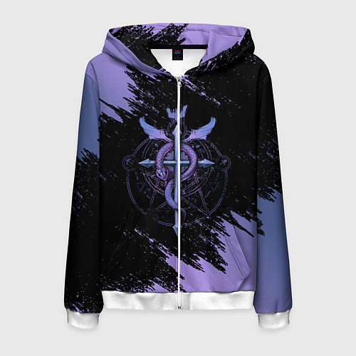 Мужская толстовка на молнии Стальной алхимик / 3D-Белый – фото 1