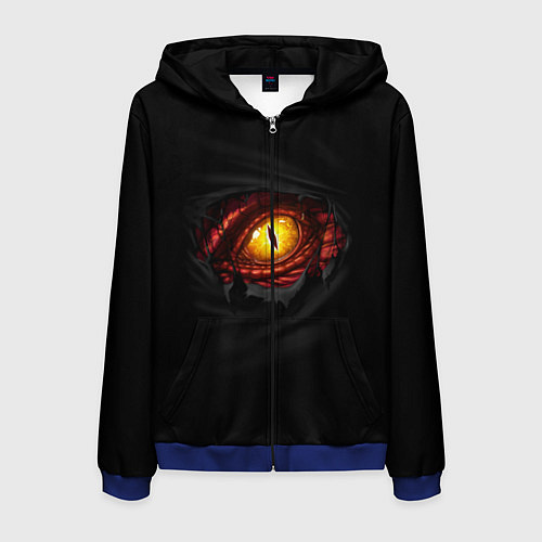 Мужская толстовка на молнии Дракон / 3D-Синий – фото 1