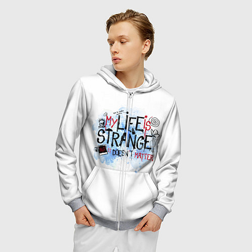 Мужская толстовка на молнии LIFE IS STRANGE / 3D-Меланж – фото 3
