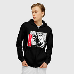 Толстовка 3D на молнии мужская Jojos bizarre adventure Dio, цвет: 3D-черный — фото 2