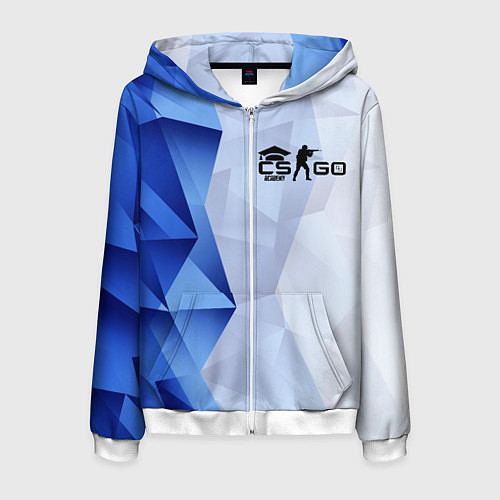 Мужская толстовка на молнии CS Academy / 3D-Белый – фото 1