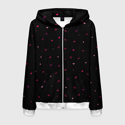 Толстовка 3D на молнии мужская Butterflies night, цвет: 3D-белый