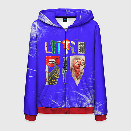 Мужская толстовка на молнии Little Big / 3D-Красный – фото 1