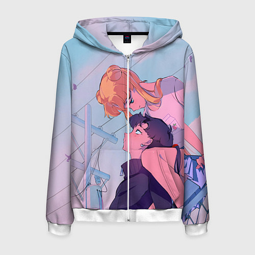 Мужская толстовка на молнии SAILOR MOON / 3D-Белый – фото 1