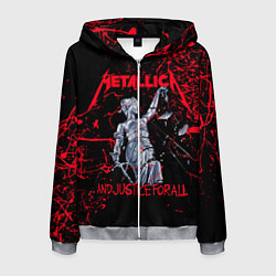 Толстовка 3D на молнии мужская Metallica, цвет: 3D-меланж