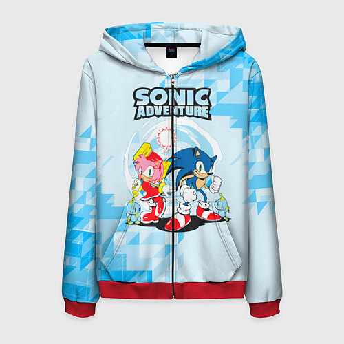 Мужская толстовка на молнии Sonik / 3D-Красный – фото 1