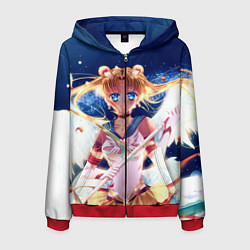 Толстовка 3D на молнии мужская SAILOR MOON, цвет: 3D-красный