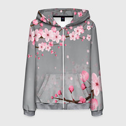 Толстовка 3D на молнии мужская САКУРА, цвет: 3D-меланж