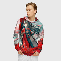 Толстовка 3D на молнии мужская Azur Lane, цвет: 3D-красный — фото 2