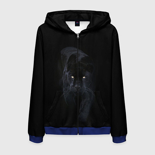 Мужская толстовка на молнии Пантера / 3D-Синий – фото 1