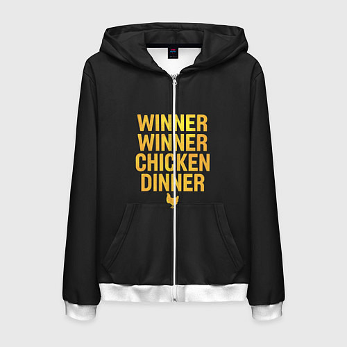 Мужская толстовка на молнии Pubg Top 1 / 3D-Белый – фото 1