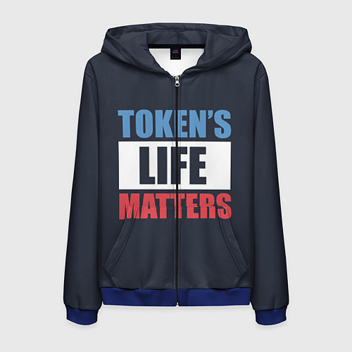 Мужская толстовка на молнии TOKENS LIFE MATTERS / 3D-Синий – фото 1