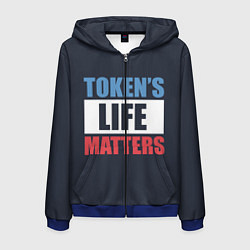 Толстовка 3D на молнии мужская TOKENS LIFE MATTERS, цвет: 3D-синий