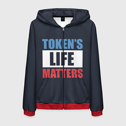 Толстовка 3D на молнии мужская TOKENS LIFE MATTERS, цвет: 3D-красный