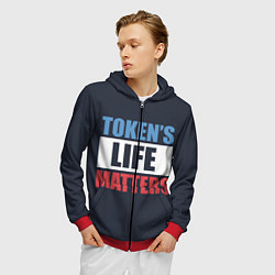 Толстовка 3D на молнии мужская TOKENS LIFE MATTERS, цвет: 3D-красный — фото 2