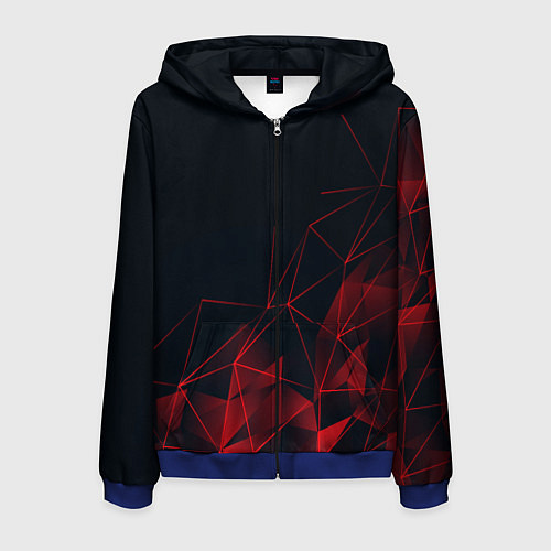 Мужская толстовка на молнии RED STRIPES / 3D-Синий – фото 1