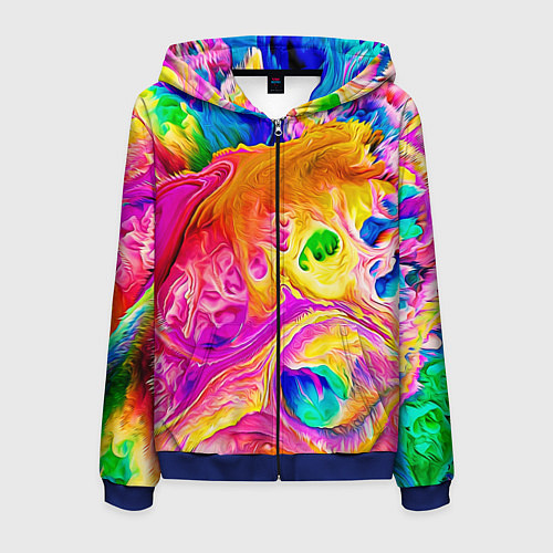 Мужская толстовка на молнии TIE DYE / 3D-Синий – фото 1