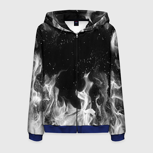 Мужская толстовка на молнии БЕЛЫЙ ОГОНЬ / 3D-Синий – фото 1