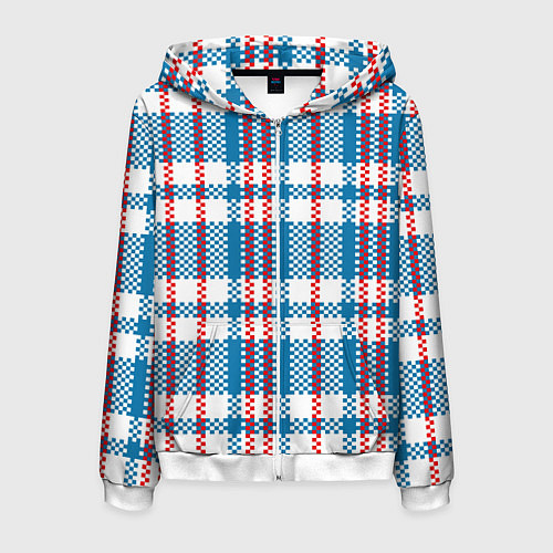 Мужская толстовка на молнии Текстура Сумка Челнока / 3D-Белый – фото 1