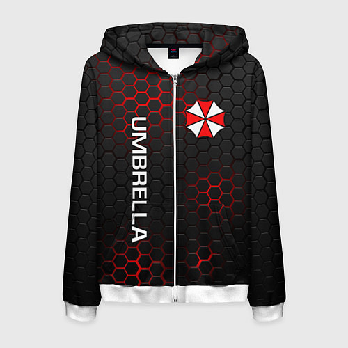 Мужская толстовка на молнии UMBRELLA CORP / 3D-Белый – фото 1