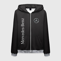 Толстовка 3D на молнии мужская Mersedes, цвет: 3D-меланж