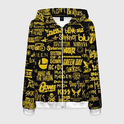 Мужская толстовка на молнии Логотипы рок групп GOLD