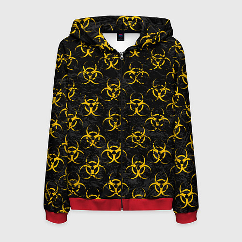 Мужская толстовка на молнии YELLOW BIOHAZARD / 3D-Красный – фото 1