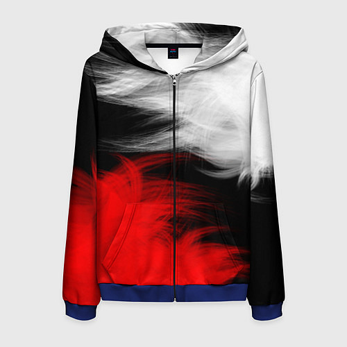 Мужская толстовка на молнии ПЕРЬЯ / 3D-Синий – фото 1