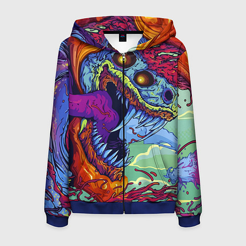 Мужская толстовка на молнии HYPERBEAST / 3D-Синий – фото 1