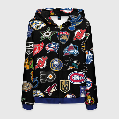 Мужская толстовка на молнии NBA PATTERN / 3D-Синий – фото 1