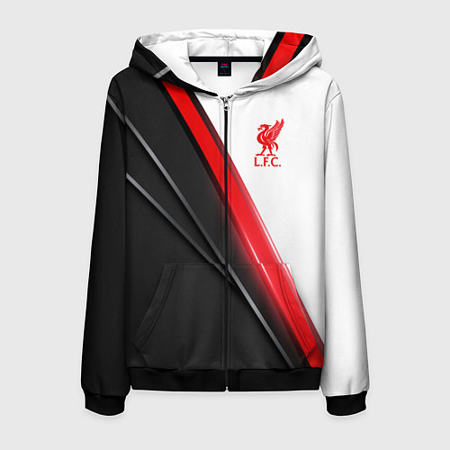 Мужская толстовка на молнии Liverpool F C / 3D-Черный – фото 1