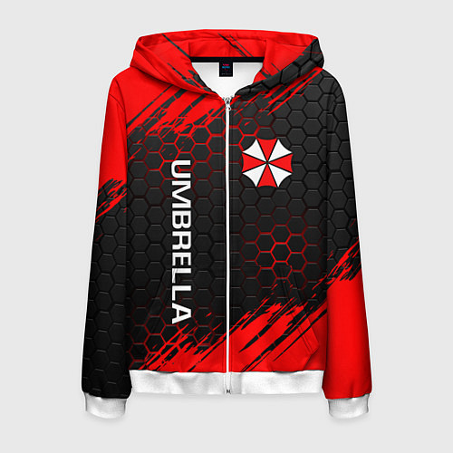 Мужская толстовка на молнии UMBRELLA CORP / 3D-Белый – фото 1