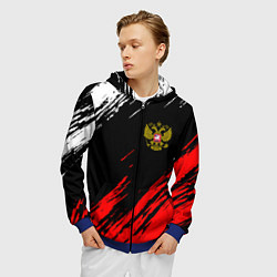 Толстовка 3D на молнии мужская РОССИЯ, цвет: 3D-синий — фото 2