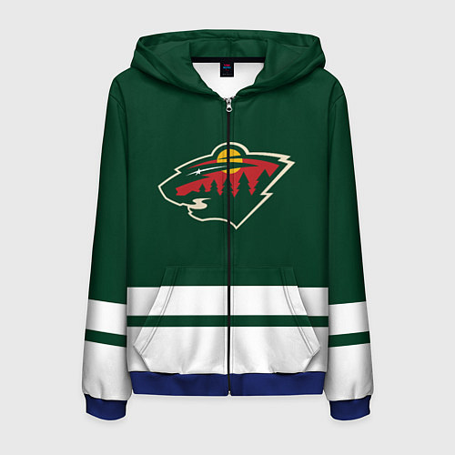 Мужская толстовка на молнии Миннесота Уайлд / 3D-Синий – фото 1