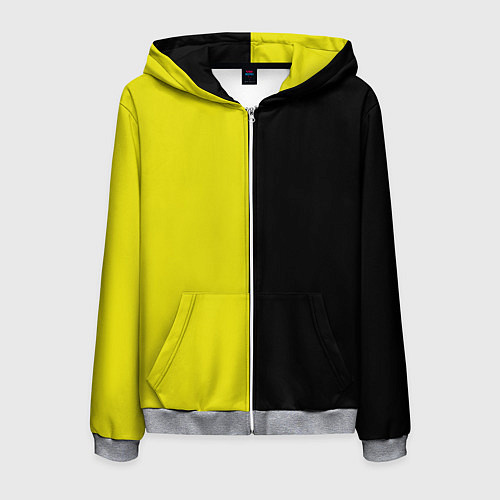 Мужская толстовка на молнии BLACK YELLOW / 3D-Меланж – фото 1