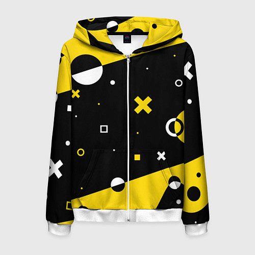 Мужская толстовка на молнии ФИГУРКИ / 3D-Белый – фото 1
