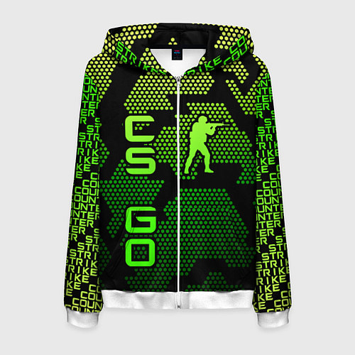 Мужская толстовка на молнии CS GO Oko / 3D-Белый – фото 1