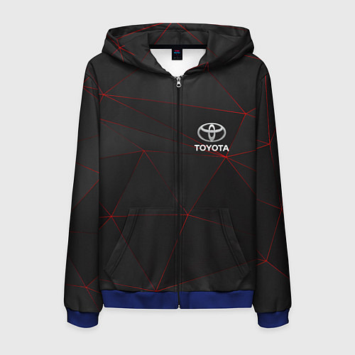 Мужская толстовка на молнии TOYOTA / 3D-Синий – фото 1