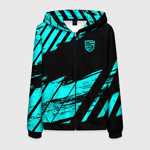 Мужская толстовка на молнии Porsche / 3D-Черный – фото 1