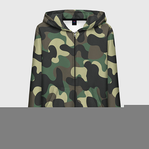 Мужская толстовка на молнии КАМУФЛЯЖ / 3D-Синий – фото 1