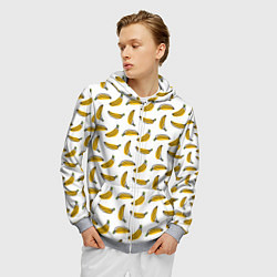 Толстовка 3D на молнии мужская Бананы, цвет: 3D-меланж — фото 2