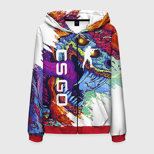 Мужская толстовка на молнии CS GO / 3D-Красный – фото 1