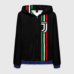 Толстовка 3D на молнии мужская JUVENTUS, цвет: 3D-синий
