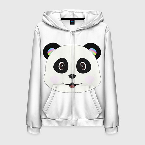 Мужская толстовка на молнии Panda / 3D-Белый – фото 1