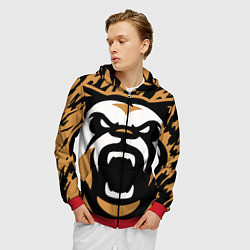 Толстовка 3D на молнии мужская Зверь, цвет: 3D-красный — фото 2