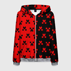 Толстовка 3D на молнии мужская MINECRAFT CREEPER, цвет: 3D-меланж