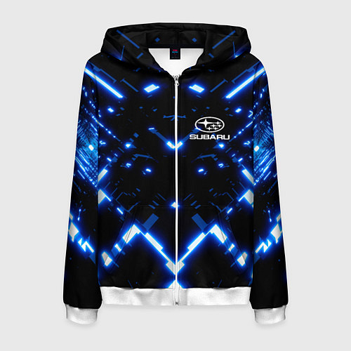 Мужская толстовка на молнии SUBARU / 3D-Белый – фото 1