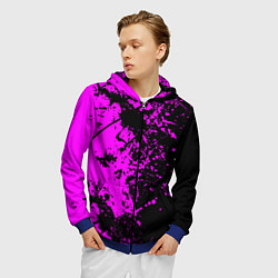 Толстовка 3D на молнии мужская Чёрная магия, цвет: 3D-синий — фото 2